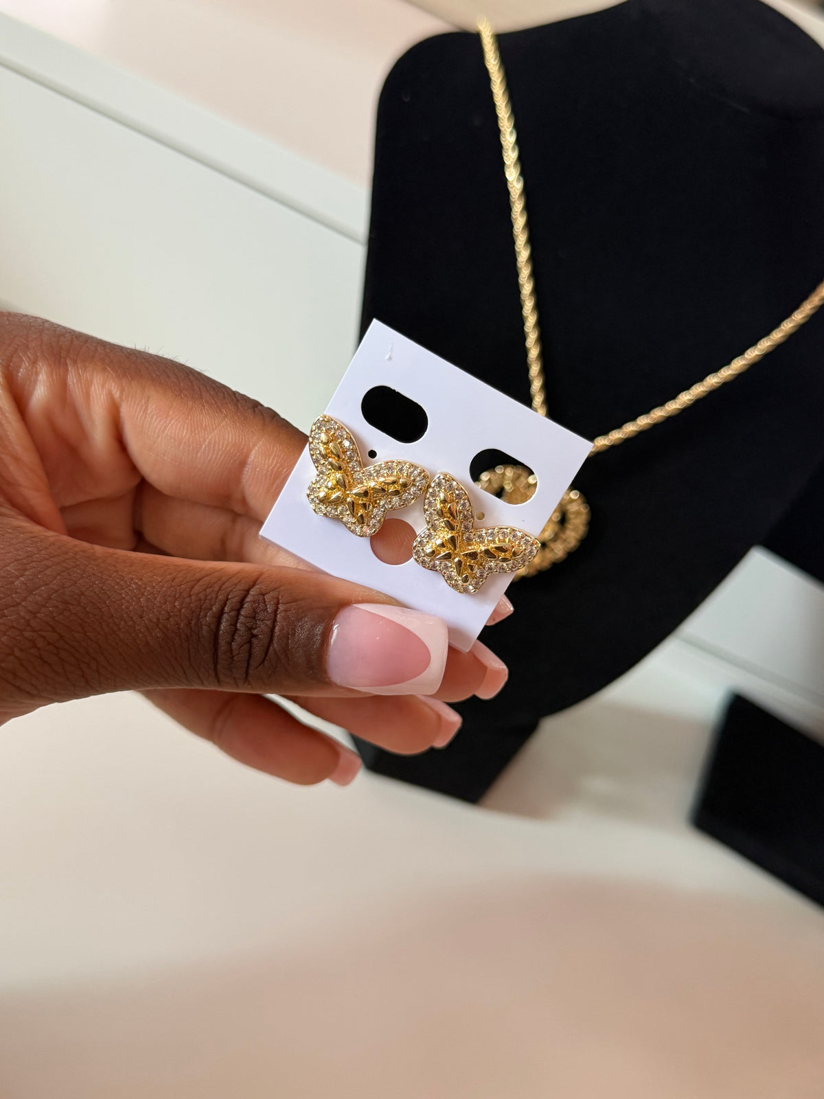 Bling Butterfly Studs